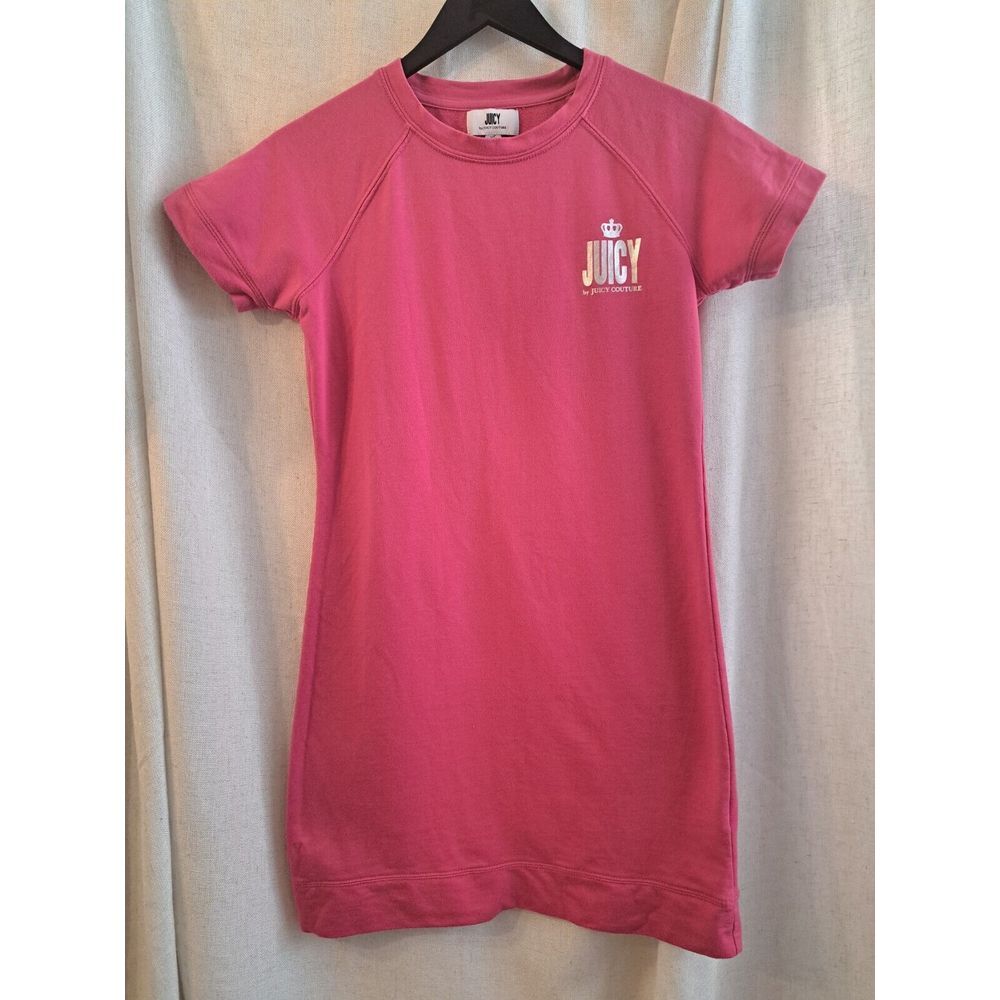 Juicy By Juicy Couture Preppy Pink Terry T-Shirt Dress, XS